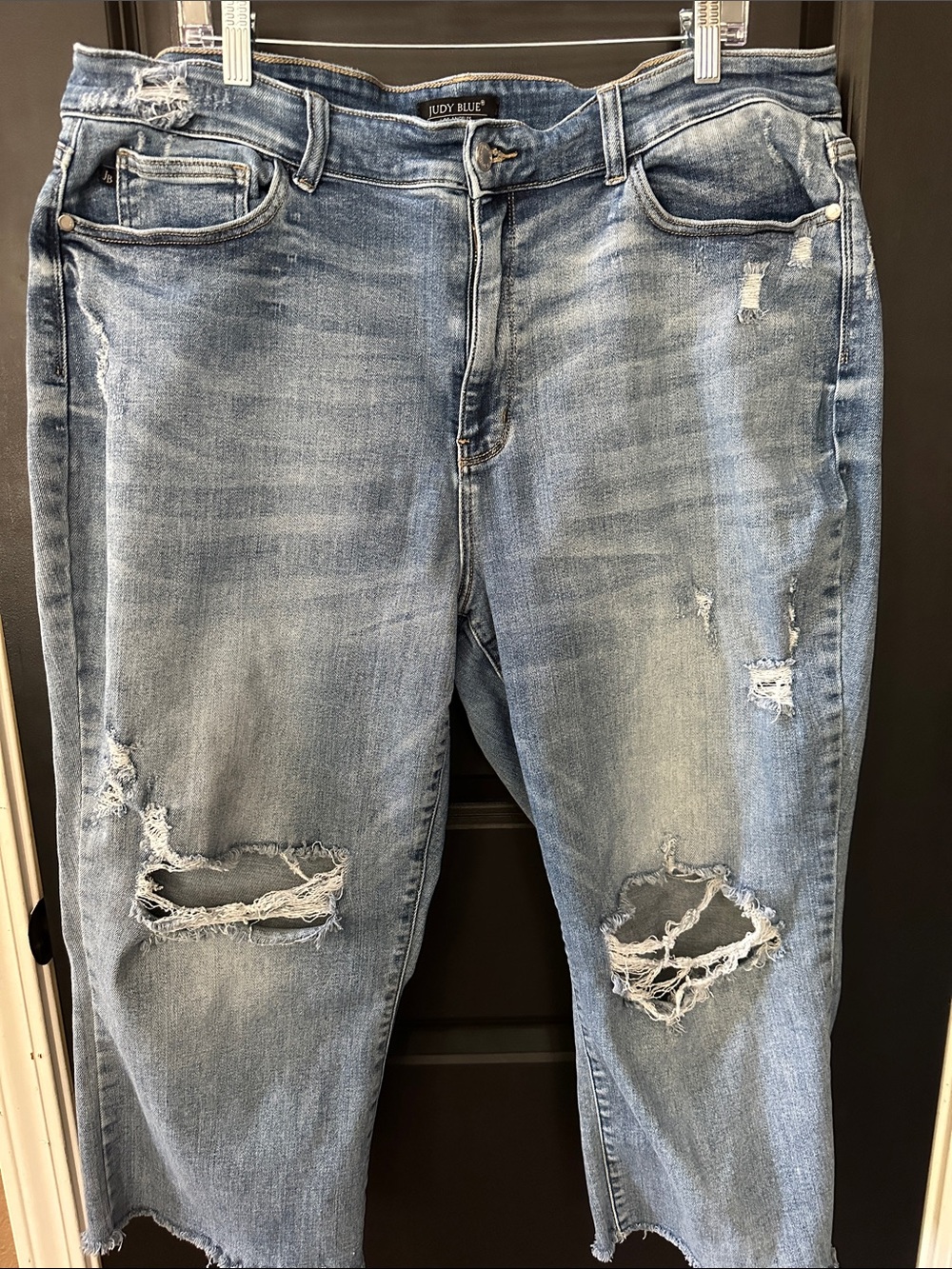 Judy Blue Light Blue Distressed Boyfriend Jeans